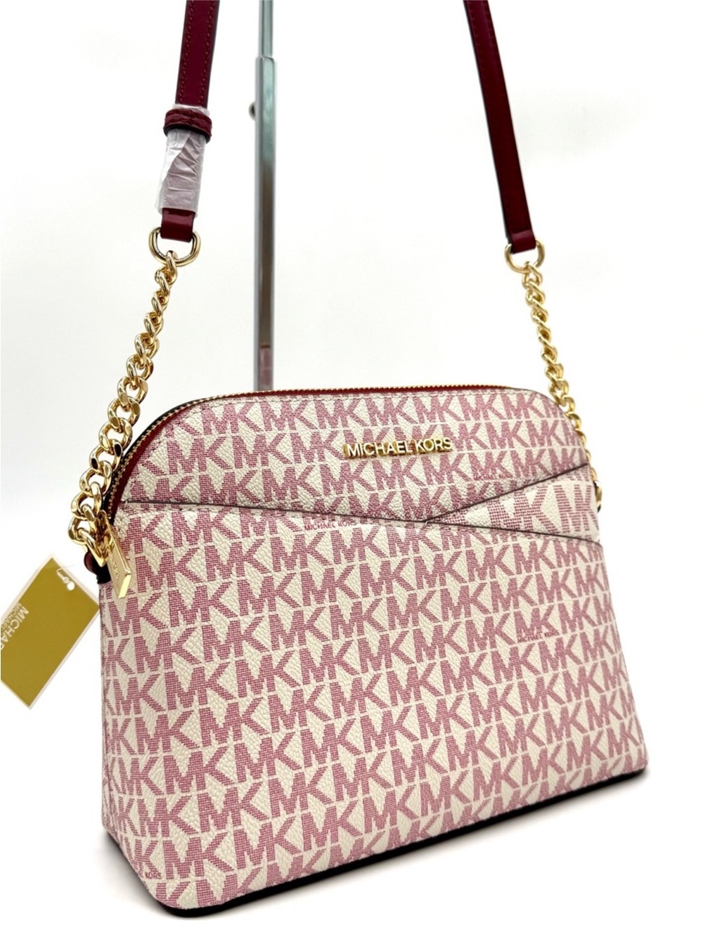 Michael Kors Medium Dome Jet Set Travel Xbody Bag Cherry Multi - Picture 5 of 9